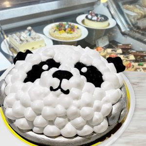Panda Cake with Strawberry Pudding